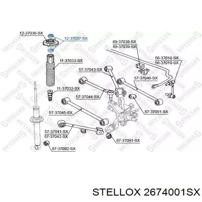 2674001SX Stellox Підшипник опори амортизатора
