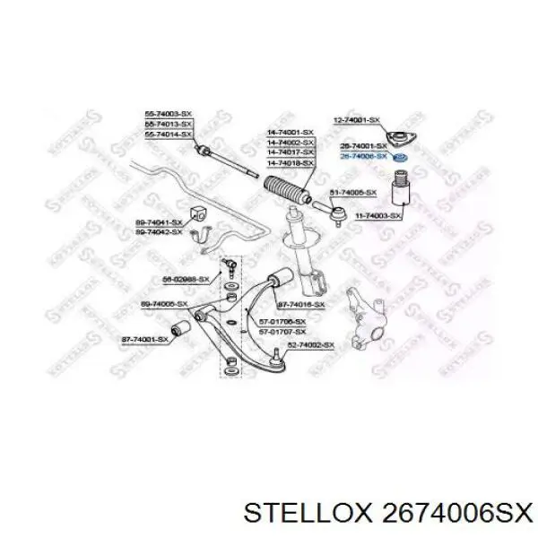 2674006SX Stellox підшипник опорний амортизатора, переднього