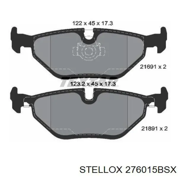 Колодки гальмівні передні, дискові 276015BSX Stellox