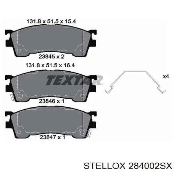 284002SX Stellox Передні гальмівні колодки