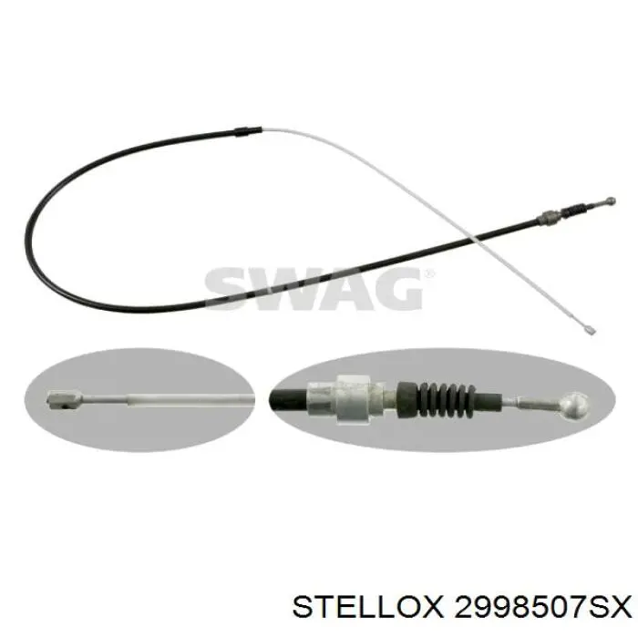 2998507SX Stellox Трос ручного гальма задній, правий/лівий