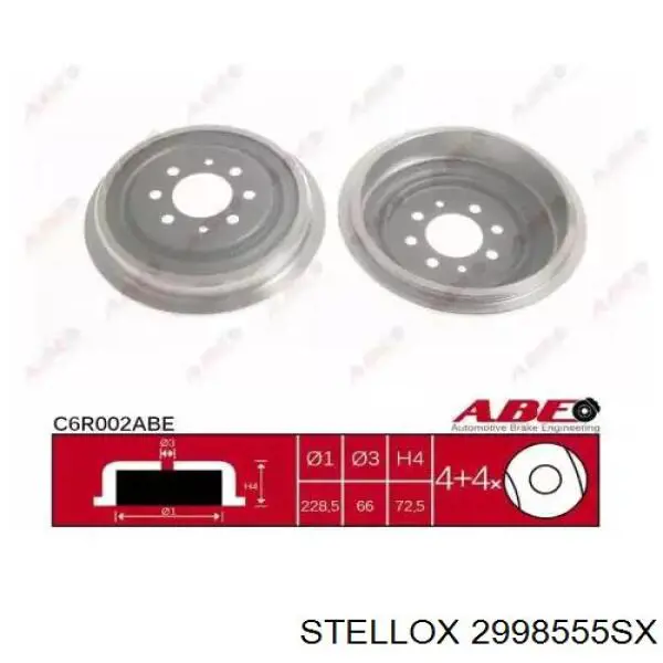 Трос стоянкового гальма задній лівий Stellox 2998555SX ціна, від 9.49 USD