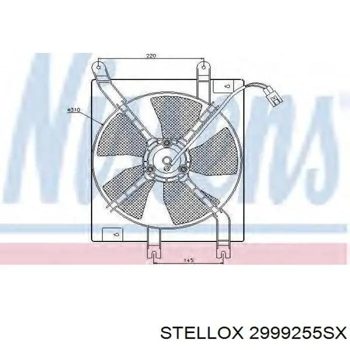 Купити 2999255SX Stellox Дифузор радіатора охолодження, в зборі з двигуном і крильчаткою