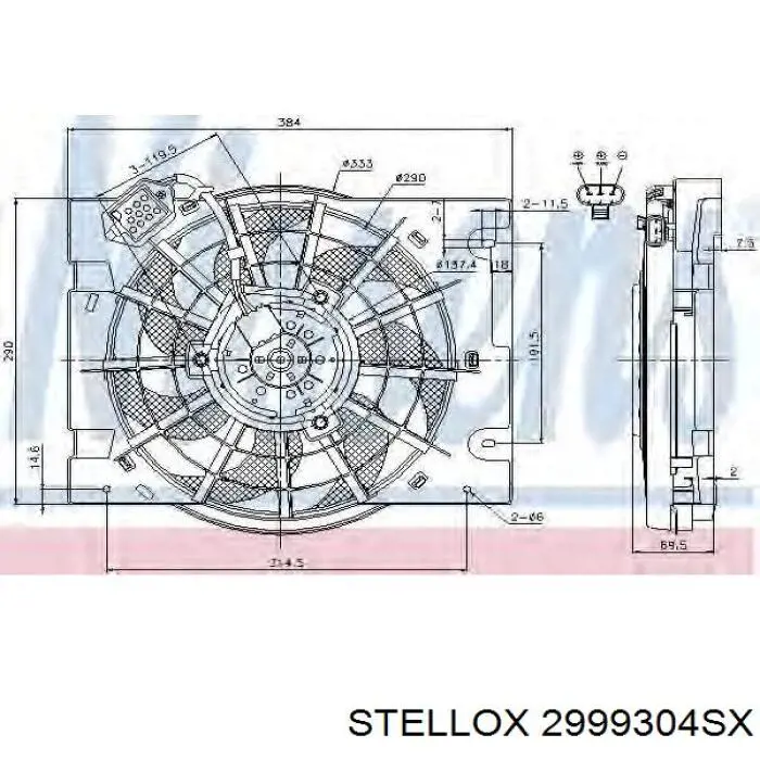 Вентилятор охолодження Stellox 2999304SX