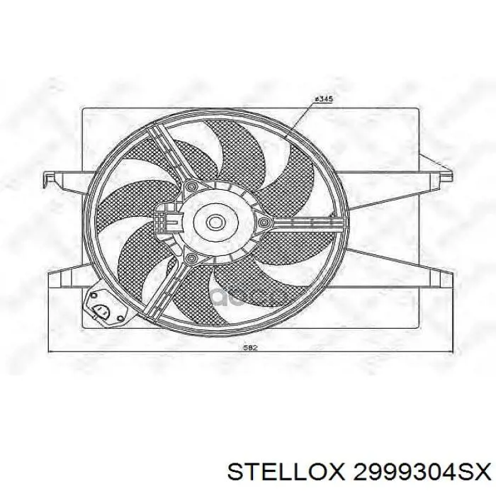 Електровентилятор охолодження в зборі (двигун + крильчатка) Opel Vectra B (31) (Опель Вектра)