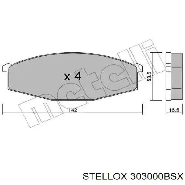 Задні гальмівні колодки Stellox 303000BSX ціна, від 28.95 USD