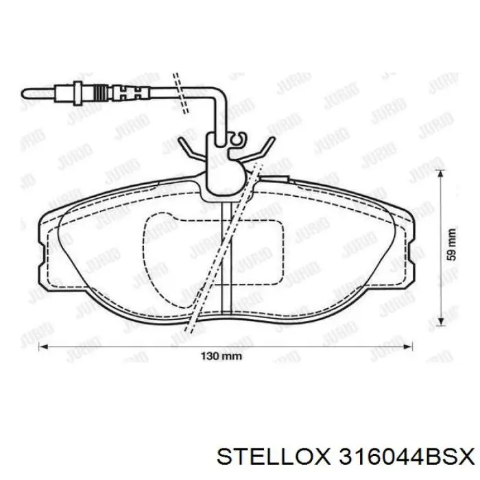 Купити 316044BSX Stellox Колодки гальмівні передні, дискові