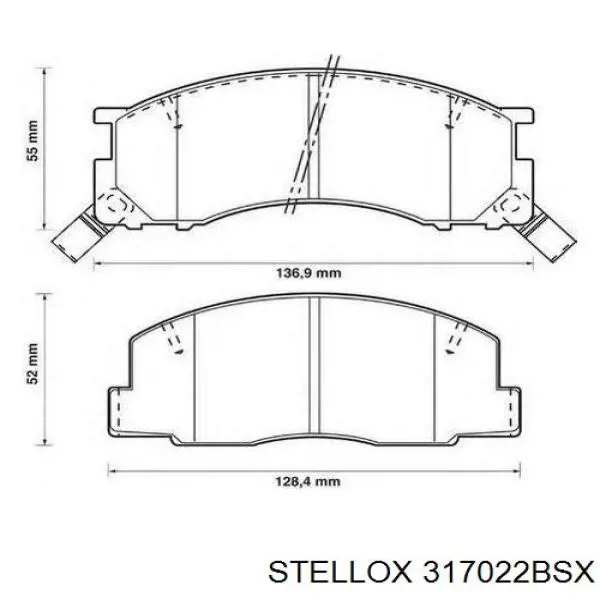 Купити 317022BSX Stellox Колодки гальмівні передні, дискові