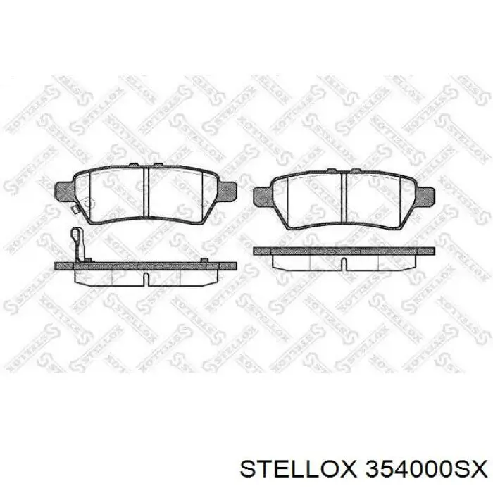 Задні гальмівні колодки 354000SX Stellox