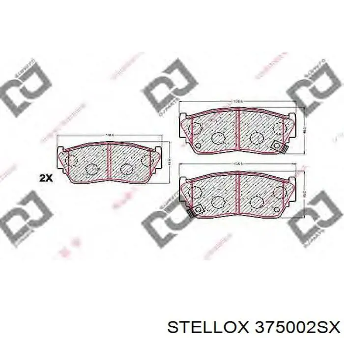 Передні тормозні колодки 375002SX Stellox