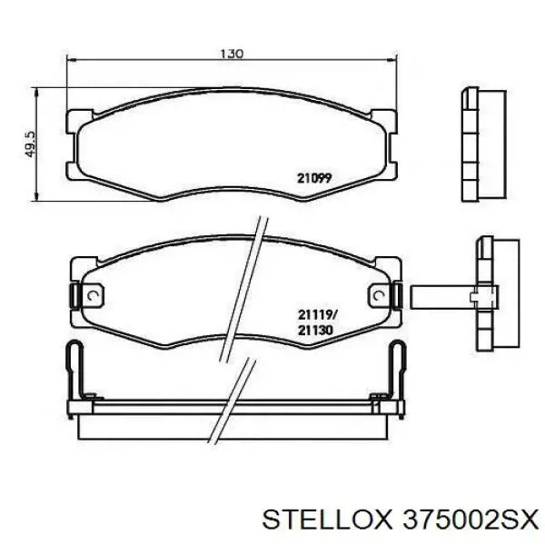 Тормозні колодки Stellox 375002SX