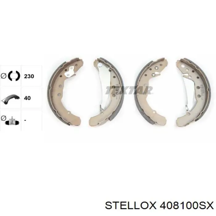 408100SX Stellox Колодки гальмівні задні, барабанні