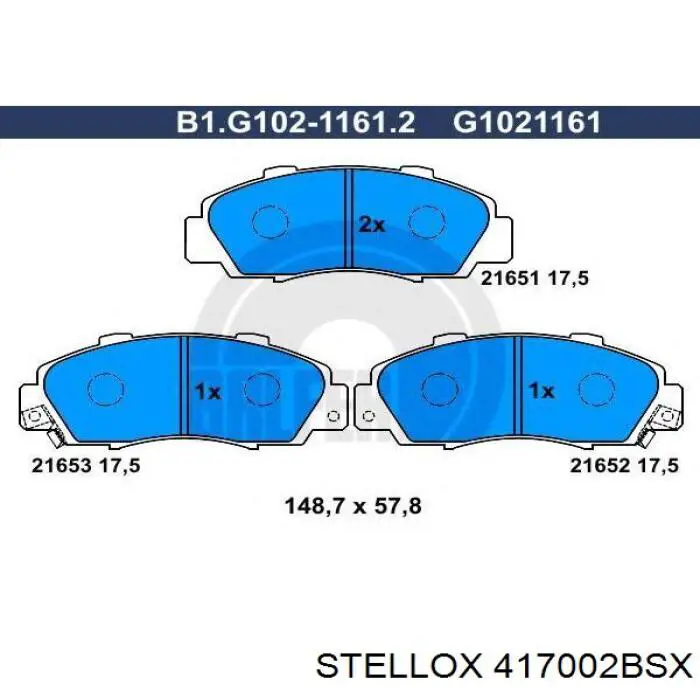Гальмівні колодки Stellox 417002BSX ціна, від 18.18 USD