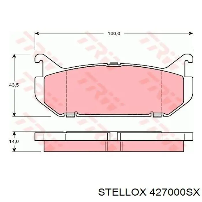 Задні гальмівні колодки 427000SX Stellox