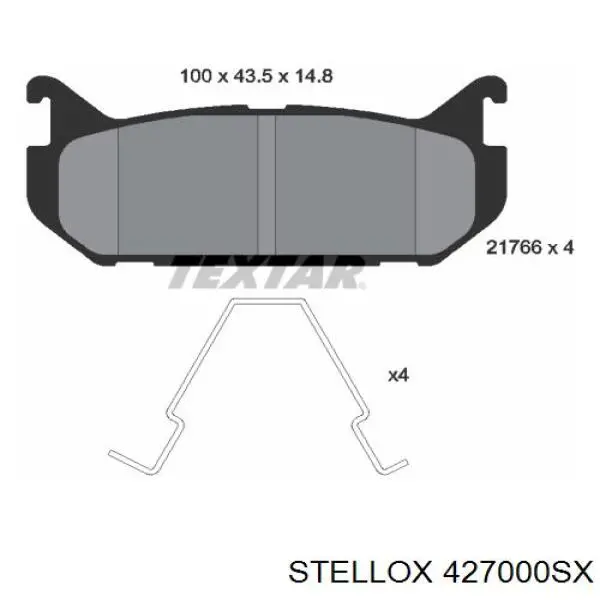 427000SX Stellox Колодки гальмівні задні, дискові