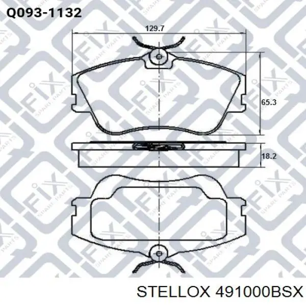 Купити 491000BSX Stellox Колодки гальмівні передні, дискові