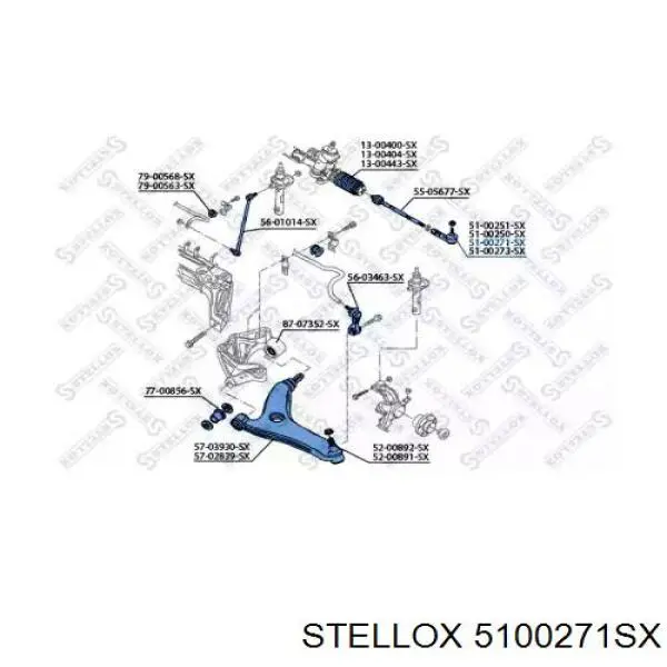 Накінечник рульової тяги, зовнішній 5100271SX Stellox