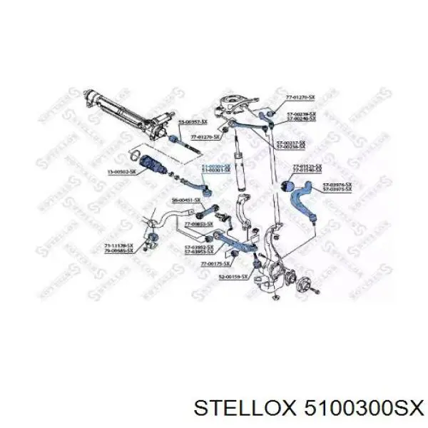 Накінечник рульової тяги, зовнішній 5100300SX Stellox