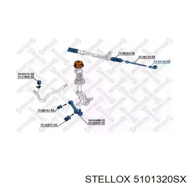 Накінечник рульової тяги, зовнішній 5101320SX Stellox