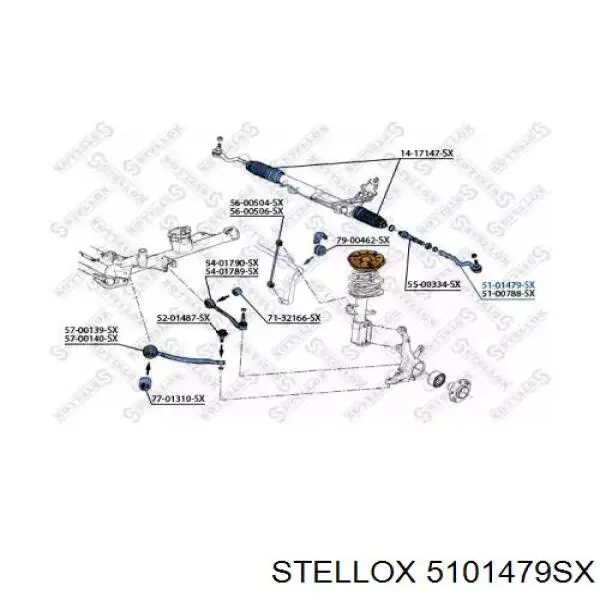 5101479SX Stellox накінечник рульової тяги, зовнішній