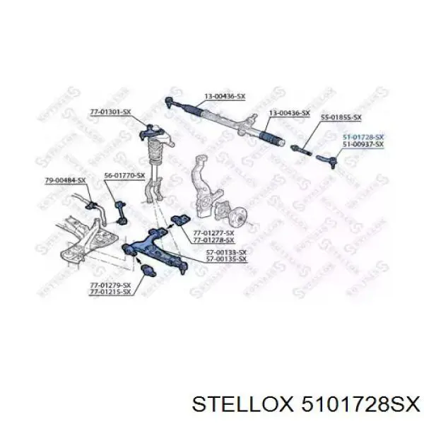 5101728SX Stellox Рулевой наконечник (Левый)