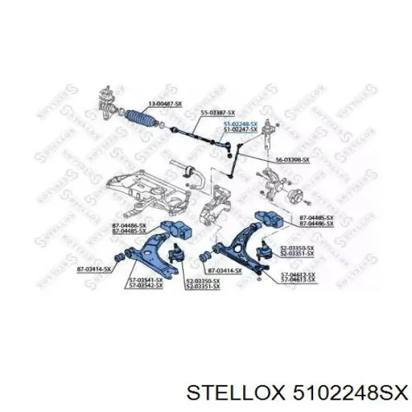 Накінечник рульової тяги, зовнішній 5102248SX Stellox