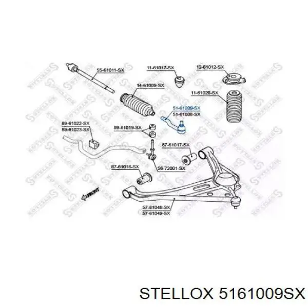 Накінечник рульової тяги, зовнішній 5161009SX Stellox