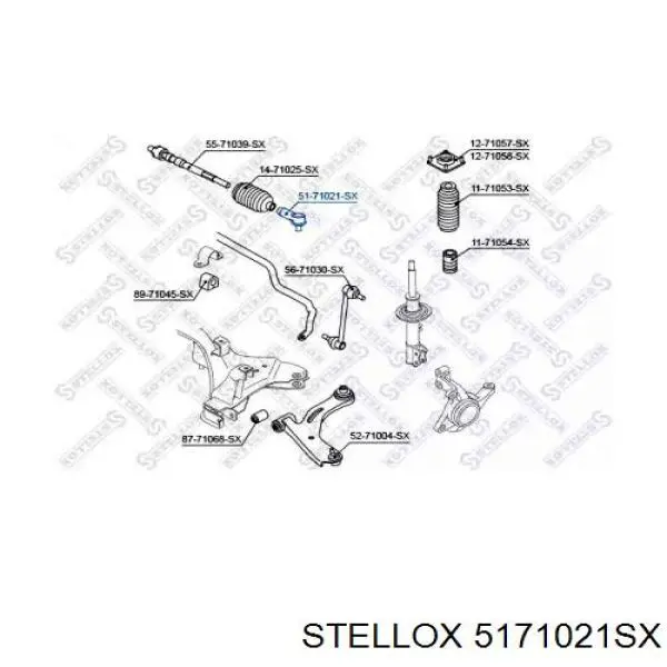 Накінечник рульової тяги, зовнішній 5171021SX Stellox