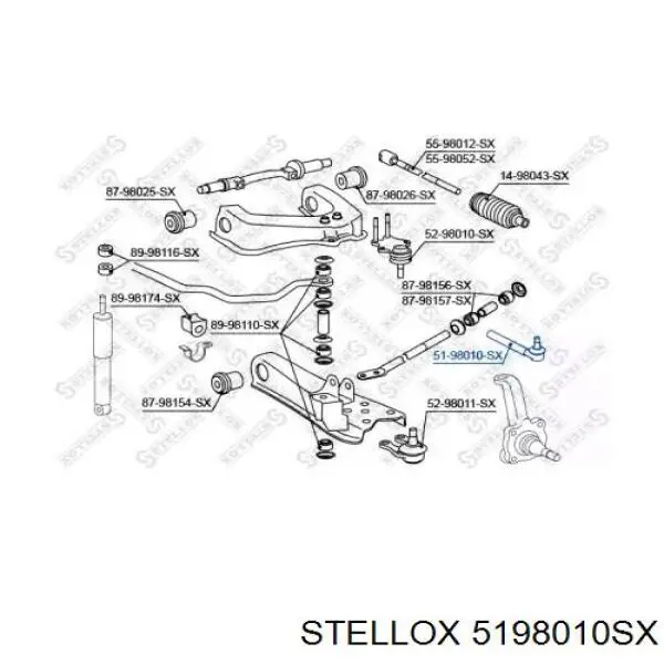 Накінечник поперечної рульової тяги 5198010SX Stellox