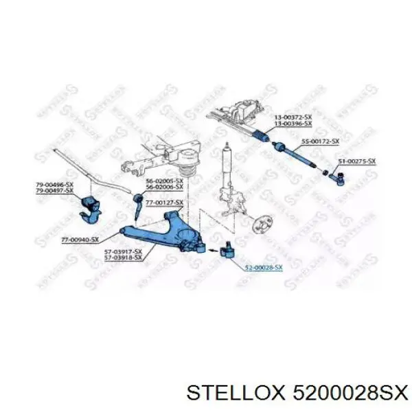 Кульова опора, нижня Stellox 5200028SX ціна, від 19.85 USD