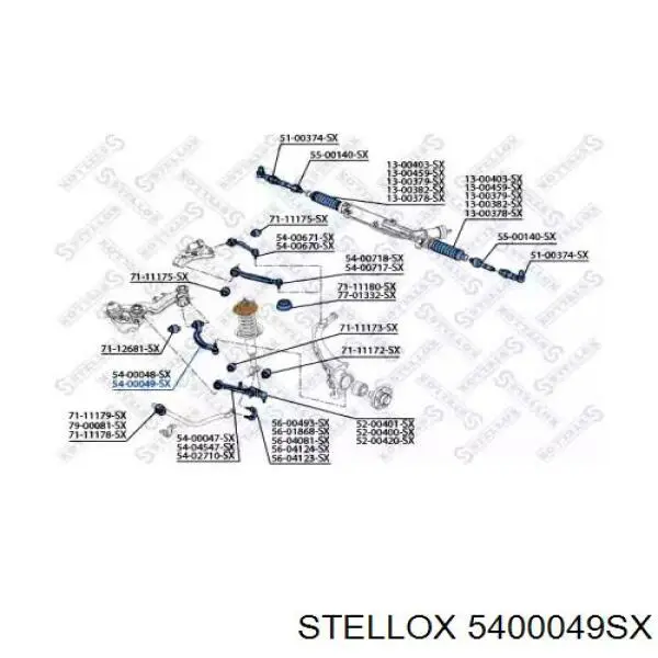 Важіль передньої підвіски нижній, правий Stellox 5400049SX ціна, від 43.22 USD