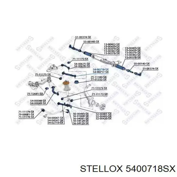 Важіль передньої підвіски верхній, лівий Stellox 5400718SX ціна, від 15.95 USD