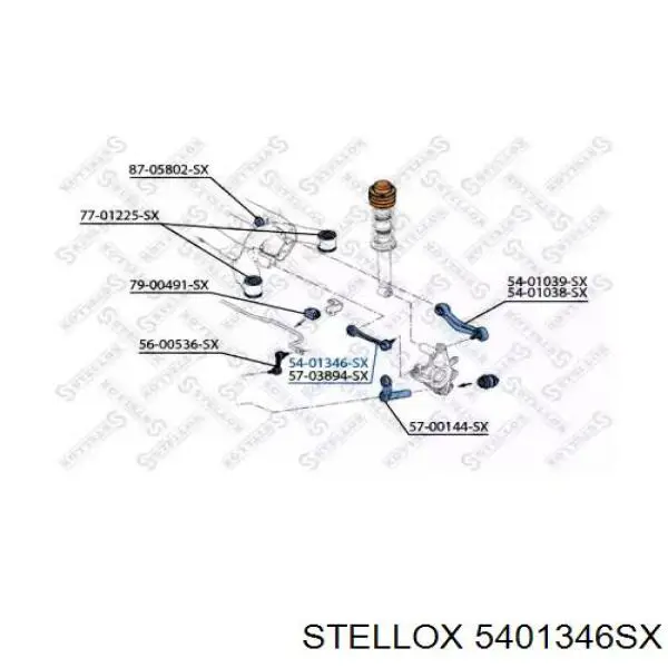 Важіль задньої підвіски верхній, лівий/правий 5401346SX Stellox