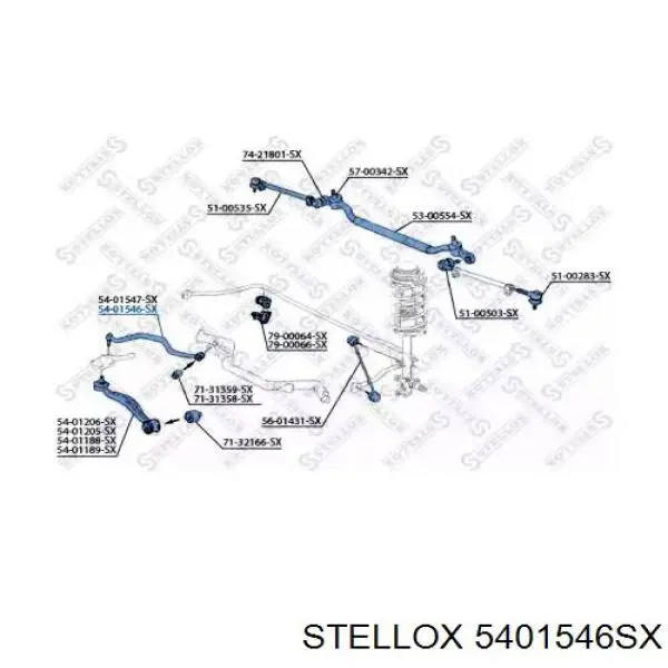 Важіль передньої підвіски верхній, правий 5401546SX Stellox