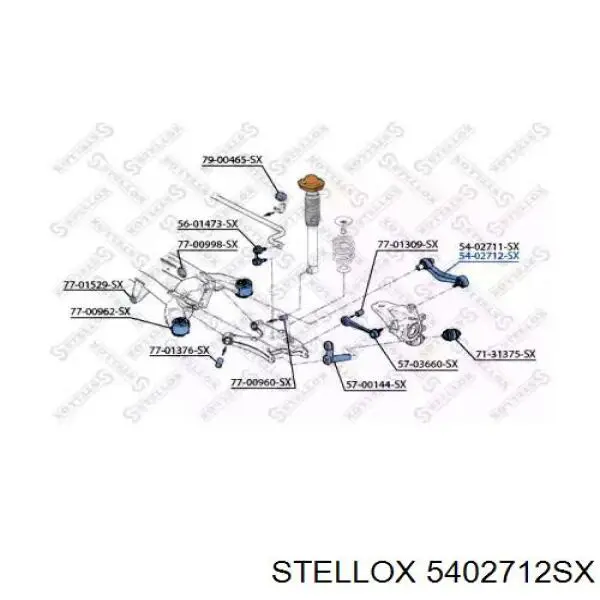 Важіль підвіски задній правий Stellox 5402712SX ціна, від 38.60 USD