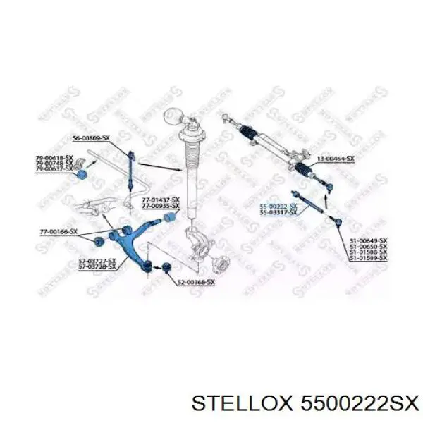 Тяга рульова 5500222SX Stellox