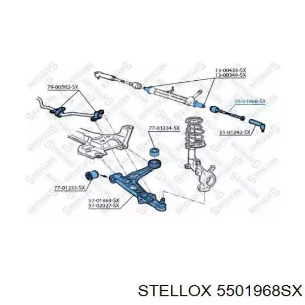 Тяга рульова 5501968SX Stellox