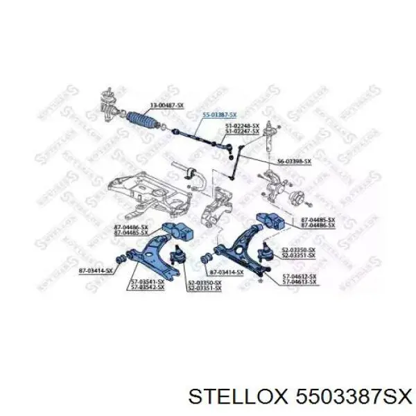 Тяга рульова поперечна Stellox 5503387SX ціна, від 8.14 USD