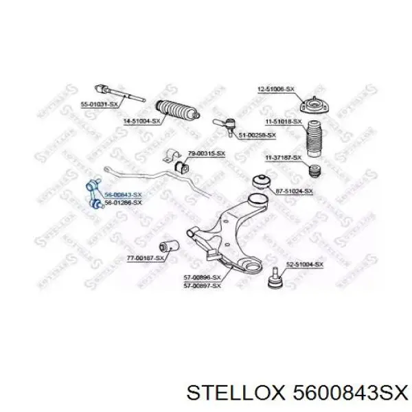 5600843SX Stellox стійка стабілізатора переднього, ліва