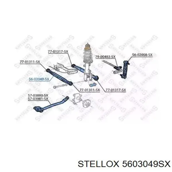 Важіль задньої підвіски нижній, лівий/правий 5603049SX Stellox