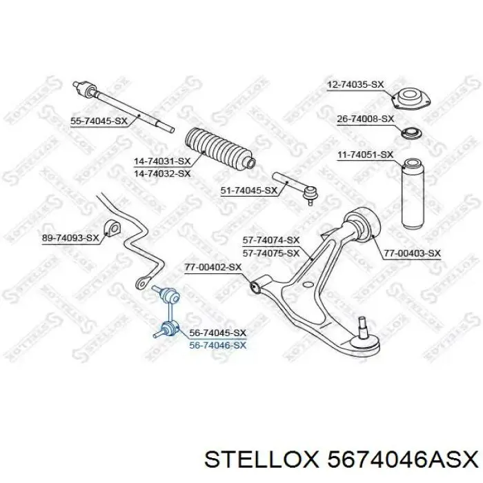 Тяжка стабілізатора, переднього, ліва Stellox 5674046ASX ціна, від 9.09 USD