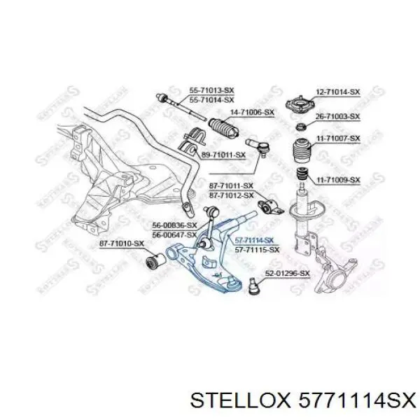 Важіль передній лівий Stellox 5771114SX ціна, від 65.48 USD