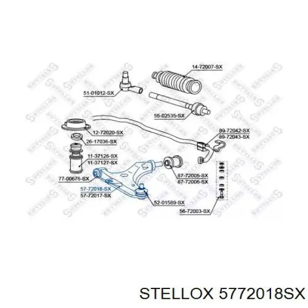 Важіль передньої підвіски нижній, лівий 5772018SX Stellox