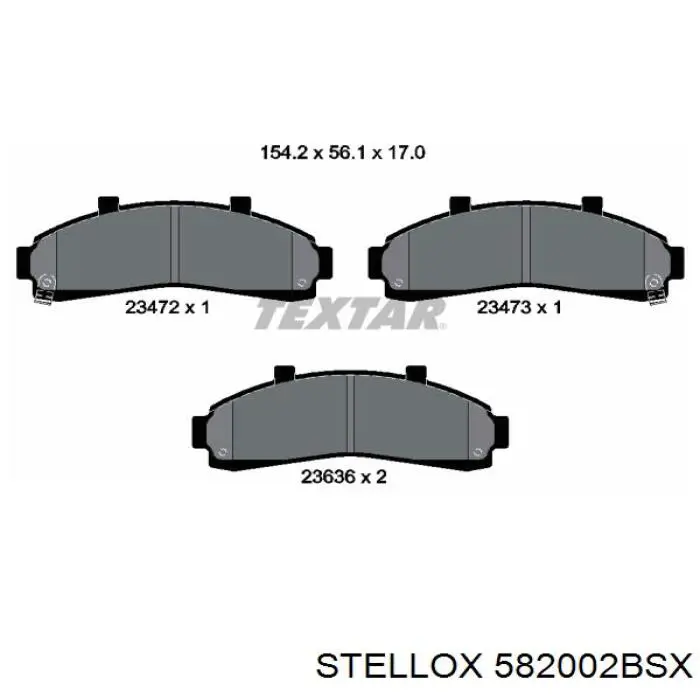 582002BSX Stellox Передні гальмівні колодки