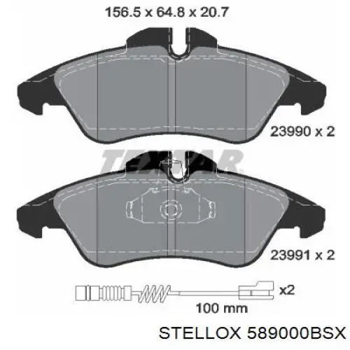 Гальмівні колодки Stellox 589000BSX ціна, від 19.81 USD