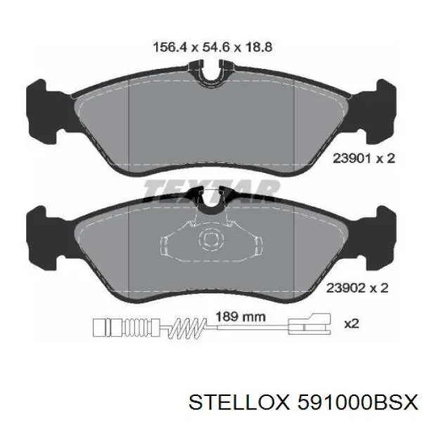 Задні дискові колодки Stellox 591000BSX