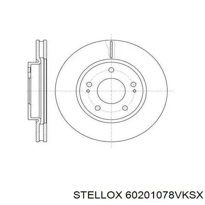 Диск переднього гальма Stellox 60201078VKSX ціна, від 39.03 USD