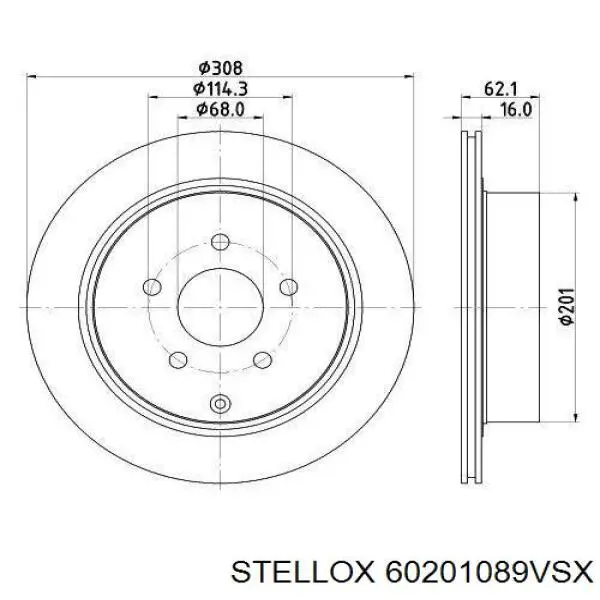 Гальмівні диски 60201089VSX Stellox