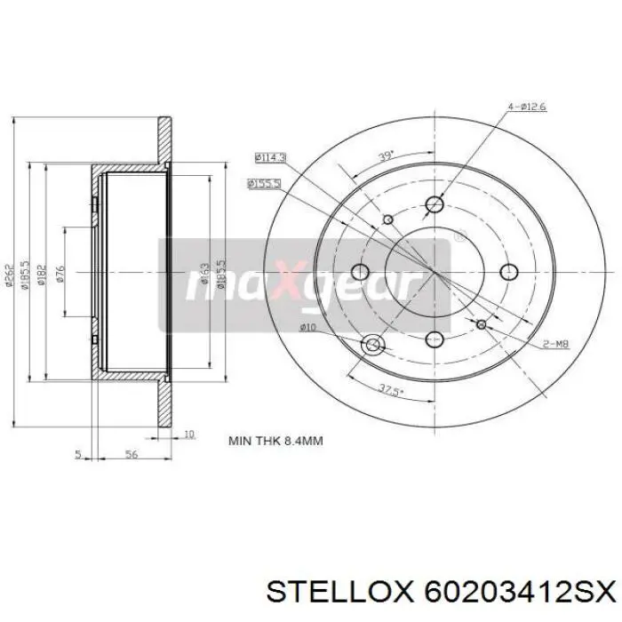 Задні дискові гальма Stellox 60203412SX ціна, від 24.99 USD