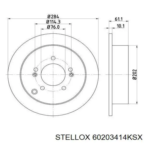 Купити 60203414KSX Stellox Диск заднього гальма